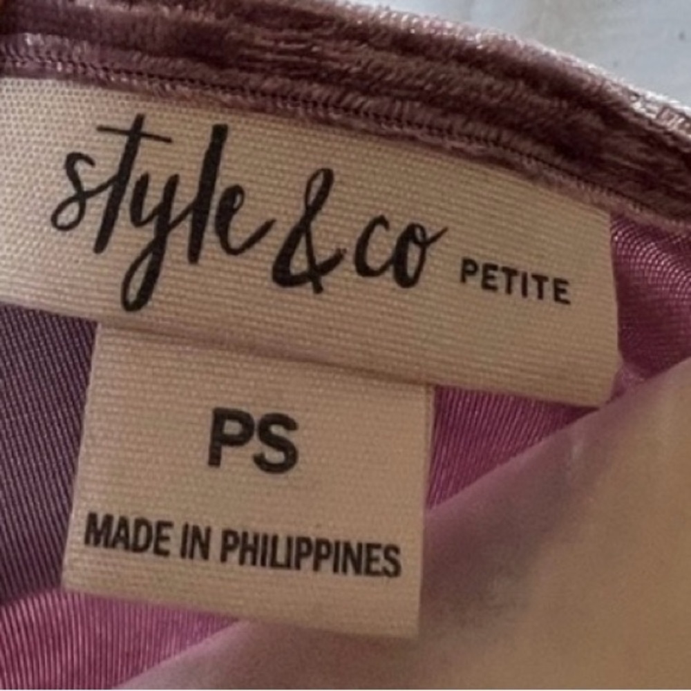 Style & Co. Velvet Floral Blouse - Mauve Women - Picture 2 of 15